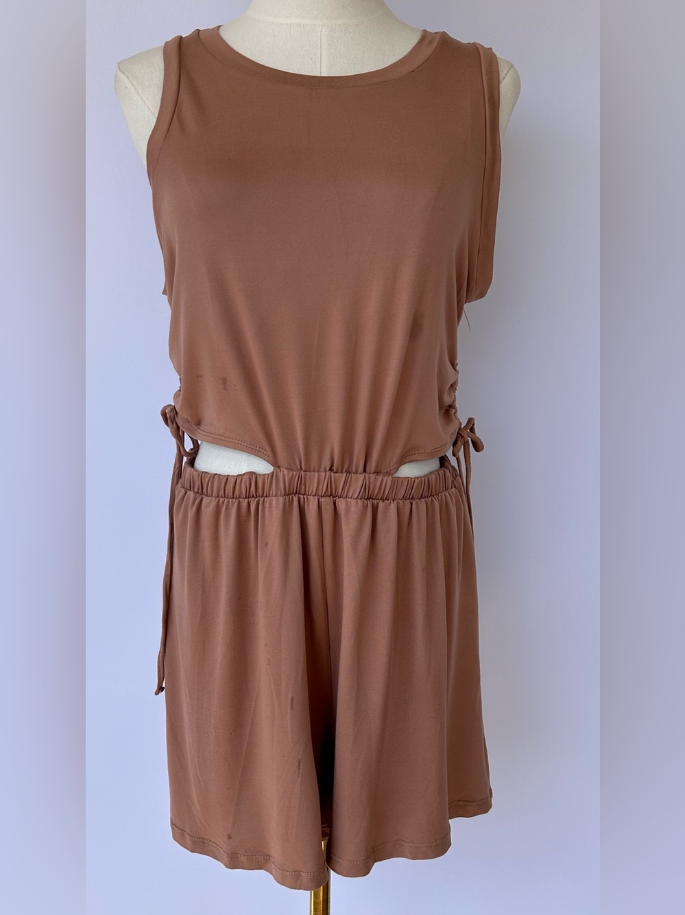 Derek Heart Women’s Romper with Side Cut-Outs & Ties Large NWT